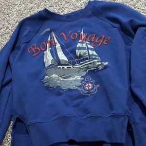 Blue Nautical Sweatshirt with Sailboat Design